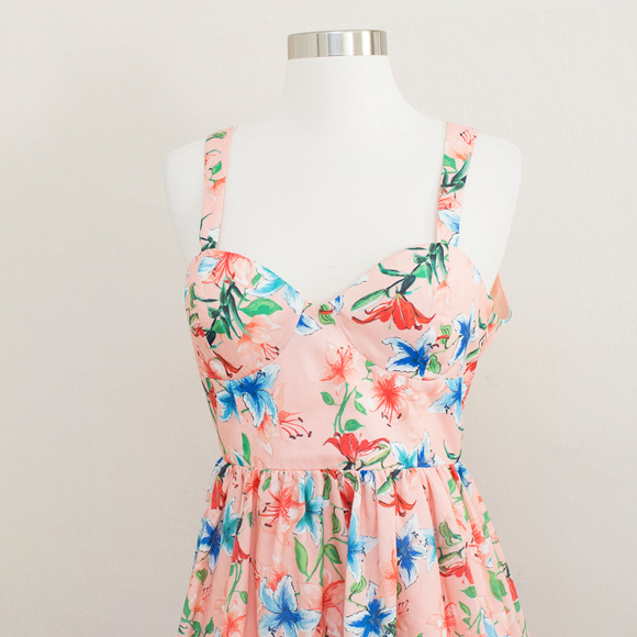 Ladakh Peach Floral Cut-Out Sundress 6 - Picture 3 of 6